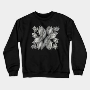 Black and White flowers. Pencil drawing. Sketch Crewneck Sweatshirt